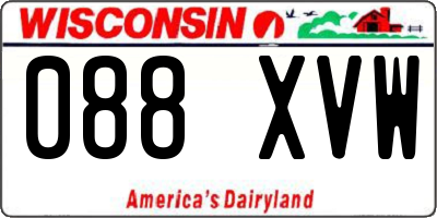 WI license plate 088XVW