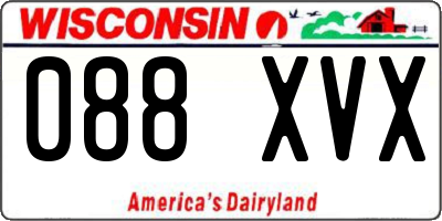 WI license plate 088XVX