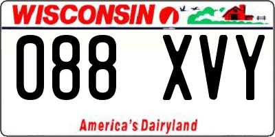 WI license plate 088XVY