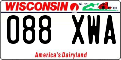 WI license plate 088XWA