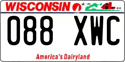 WI license plate 088XWC
