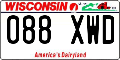 WI license plate 088XWD