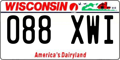 WI license plate 088XWI