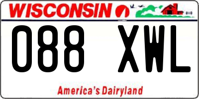 WI license plate 088XWL