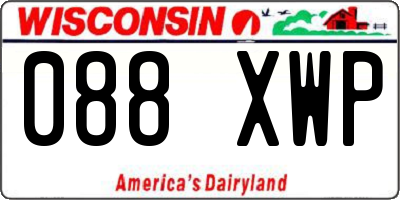 WI license plate 088XWP