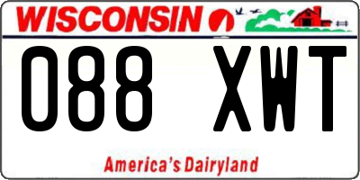 WI license plate 088XWT