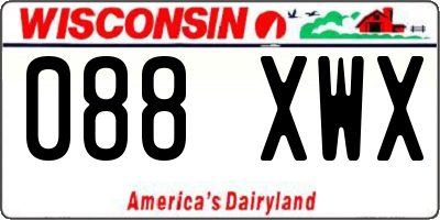 WI license plate 088XWX