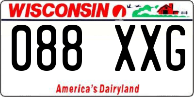 WI license plate 088XXG