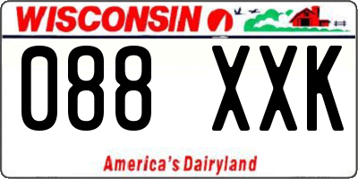 WI license plate 088XXK