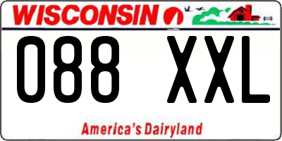 WI license plate 088XXL