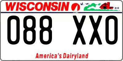 WI license plate 088XXO