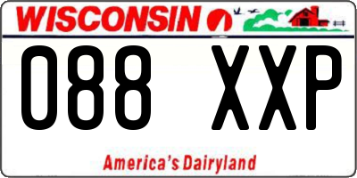 WI license plate 088XXP