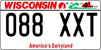 WI license plate 088XXT