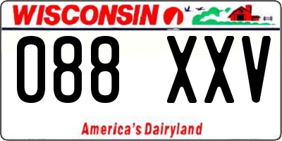 WI license plate 088XXV