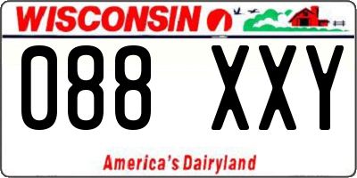 WI license plate 088XXY