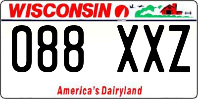 WI license plate 088XXZ