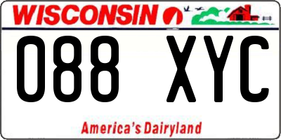WI license plate 088XYC