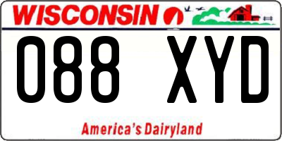 WI license plate 088XYD