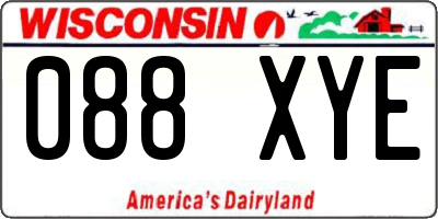 WI license plate 088XYE