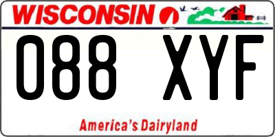 WI license plate 088XYF