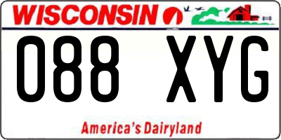 WI license plate 088XYG