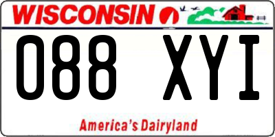 WI license plate 088XYI