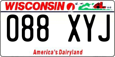 WI license plate 088XYJ