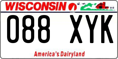 WI license plate 088XYK