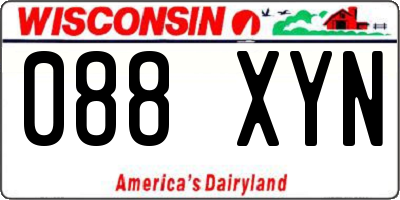 WI license plate 088XYN