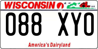 WI license plate 088XYO