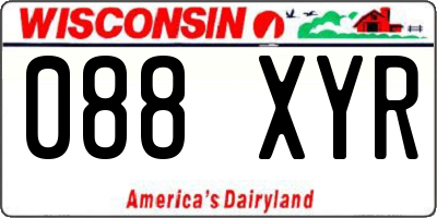 WI license plate 088XYR