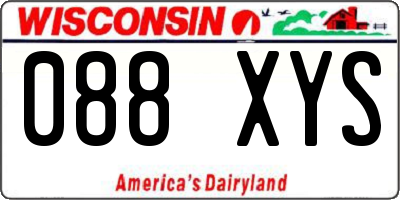 WI license plate 088XYS