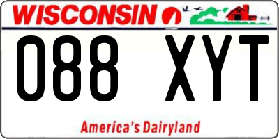 WI license plate 088XYT