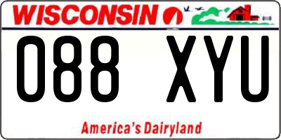 WI license plate 088XYU