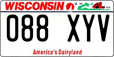 WI license plate 088XYV