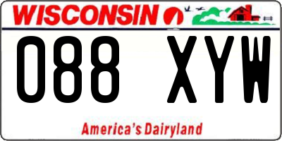 WI license plate 088XYW