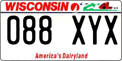 WI license plate 088XYX