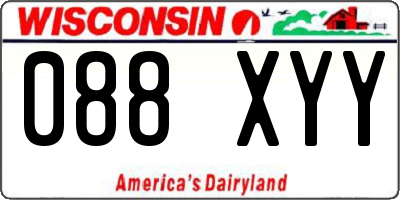 WI license plate 088XYY