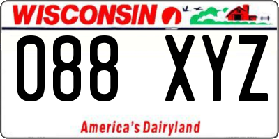 WI license plate 088XYZ