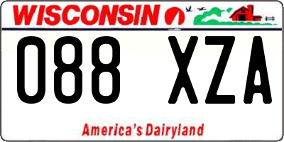 WI license plate 088XZA