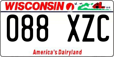 WI license plate 088XZC