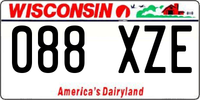 WI license plate 088XZE
