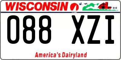 WI license plate 088XZI