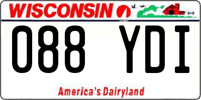 WI license plate 088YDI