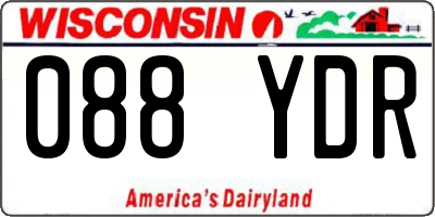 WI license plate 088YDR