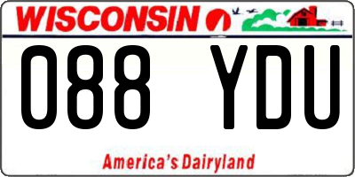 WI license plate 088YDU