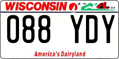 WI license plate 088YDY