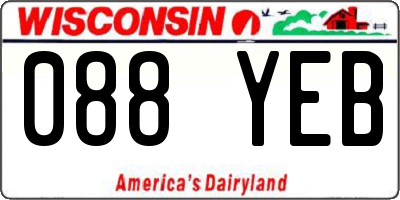 WI license plate 088YEB