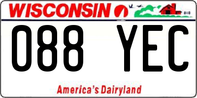 WI license plate 088YEC