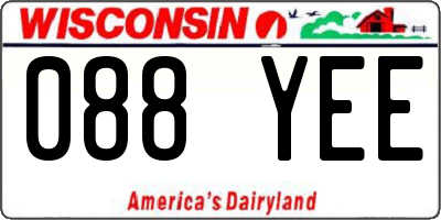 WI license plate 088YEE